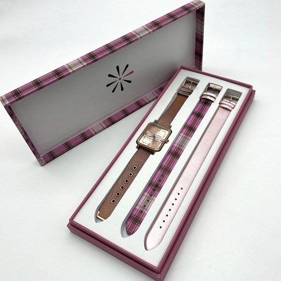 Isaac Mizrahi Live Watch with Set of 3 Interchangeable Straps Rosetone main image 6